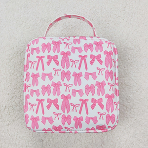 Wholesale Pink Bow Pattern Girls Backpack Matching <b>Lunch</b> Box <b>Set</b> Boutique Style Zipper Student Backpacks - Product Image 5