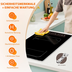 CE CB GS 3000W Calentamiento continuo de baja potencia incorporado <span class=keywords><strong>Placa</strong></span> de <span class=keywords><strong>inducción</strong></span> de 2 zonas con zonas flexibles - Product Image 4