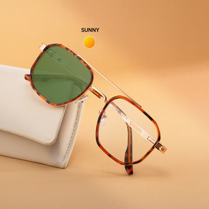 Gafas de Sol Partagas al por Mayor, Diseño de Moda, Logotipo Personalizado, <span class=keywords><strong>Doble</strong></span> Puente, Fotocromáticas, Anti Luz Azul, UV400, para Hombre - Product Image 3