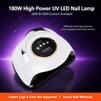 Sèche-ongles UV LED sur mesure 180W 36 perles Minuterie 10S-99S Grand espace intérieur Plaque détachable pour utilisateur domestique