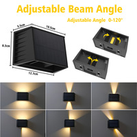 Lámpara Solar de Pared para Exteriores con Ángulo de Haz Ajustable, Carga y Descarga de Alta Eficiencia, Impermeable