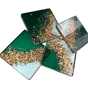 Premium Resin Coasters with Marble Design Heat Resistant Cup <b>Mats</b> for Home <b>Bar</b> and Restaurant - Product Image 3