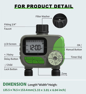 <strong>Two</strong>-Zone Digital Control Electric Garden Water Saving <strong>Timer</strong> Water-Proof Digital Control <strong>Timer</strong> - Product Image 4