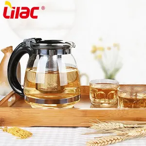 Lilac BSCI SGS LFGB 1500ml bán buôn Úc anh tetera Quà Tặng thiết kế cà phê trà thủy tinh ấm