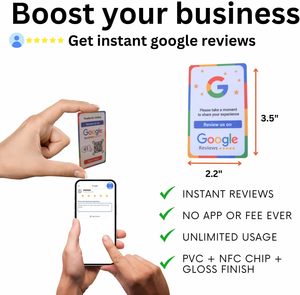Carte NFC pour booster les avis Google, améliorer les commentaires des clients, scanner le QR, compatible iPhone et Android – Aucun <span class=keywords><strong>abonnement</strong></span> à l'application requis, lot de 6, accès inclus - Product Image 2