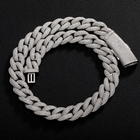 Ensemble collier et bracelet chaîne cubaine 20 mm sertie de zircons, bijoux hip-hop pour hommes, entièrement en zircon cubique, gros et brillant, vente en gros, dropshipping