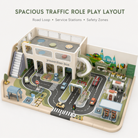 Jeu de rôle routier personnalisé pour enfants : Ville avec mini-routes, feux de circulation, station-service et garage d'entretien – Idéal pour les cafés et centres commerciaux