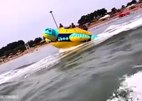 Bateau gonflable tractable tortue pour sports nautiques, bateau gonflable tractable tortue donut