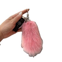 Porte-clés en fourrure de renard pour sac à main féminin