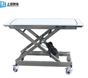 Troli Bedah Hewan Peliharaan dari Baja Anti Karat dengan Permukaan Karbon, Dilengkapi Pengangkat Elektrik untuk Pemindahan Hewan di Klinik Hewan - Product Image 3