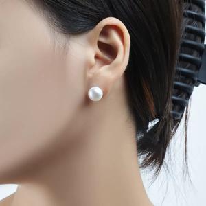 <span class=keywords><strong>Orecchini</strong></span> Semplici in Argento Sterling 925 con Charm, Perle d'Acqua Dolce Autentiche Grado 5A, Opzioni Multicolore, Regalo per Anniversario <span class=keywords><strong>di</strong></span> Matrimonio - Product Image 5