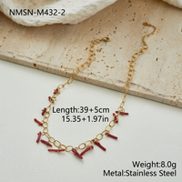 Colliers à chaîne perlée en acier inoxydable plaqué or 18 carats PVD hypoallergénique, avec coquillages de corail naturel et pierres irrégulières, style ras-de-cou empilable
