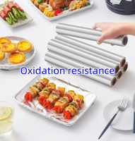 Vente en gros de rouleau de papier d'aluminium antiadhésif pour la cuisine, papier souple en étain imprimé et enduit pour l'emballage des aliments, fabriqué en Chine