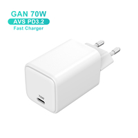 Chargeur Mural Ultra-Rapide GaN 70W pour Ordinateur Portable, Chargeur de Voyage Universel avec Écran TFT, Prises PD 3.2, PPS, AVS, USB-C – Prix de Gros