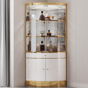 מותאם אישית נירוסטה מודרני ואלומיניום מתלה מסך צד עם פתיחת זכוכית לרהיטים ביתיים - Product Image 6