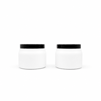 Pot cosmétique de luxe 200 ml en PEHD avec couvercle noir pour crème corporelle, emballage haut de gamme pour soins de la peau sous marque privée