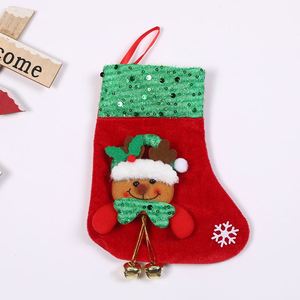 Calcetín Navideño Blanco con Lindo Diseño de Dibujos Animados, Bolsa de Regalo Reutilizable para Decoración Navideña y para Niños y Familia - Product Image 3