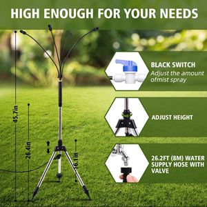 Système de brumisation portable électrique A21 8M, hauteur réglable, 4,1 pieds, noir, PVC, pour jardin, refroidissement, patio, <span class=keywords><strong>plastique</strong></span> - Product Image 2