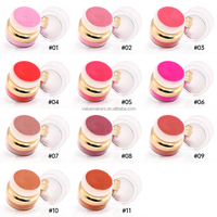 Aplikator Spons Vegan untuk Tint dan Blush Vegan, Label Pribadi, Rias Wajah, Bedak Tabur, Blush dengan Puff dan Cermin