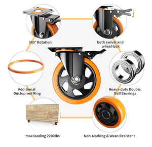 Roulettes robustes verrouillant la plaque supérieure pivotante industrielle meubles et chariot d'établi roulettes de 4 pouces - Product Image 4