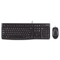 Combo de Teclado y Ratón con Cable Logitech MK120 Original, Ratón Óptico USB Plug and Play para Oficina en Casa, PC de Escritorio