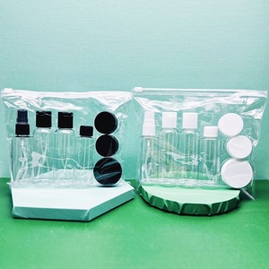 <b>Travel</b> Sized Cosmetic PET <b>Bottles</b> 7 Piece <b>Set</b> With Spray Dispenser For Skin Care - Product Image 3