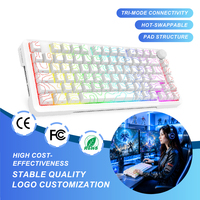 Estructura de junta de intercambio en caliente 8K Patrón topográfico Teclas impresas en el lado Gatillo rápido Interruptor magnético Teclado mecánico para juegos