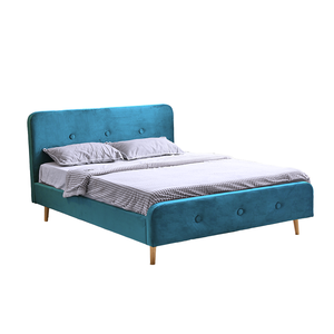 Cama blanda de tamaño completo doble europea, cama de tela con cajón de almacenamiento, marco de cama de lino - Product Image 1