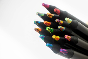 FSC 10mm Jumbo Colored Mixte Pastels Haute Qualité Noir Bois <span class=keywords><strong>arc</strong></span>-<span class=keywords><strong>en</strong></span>-<span class=keywords><strong>ciel</strong></span> Crayons de Coloriage pour Scohool/artiste - Product Image 3