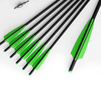Ensemble de flèches de chasse en carbone HUANTU HT OEM pour arbalète, mini 16" 20", avec pointes en acier, ailettes en plastique, spine 600