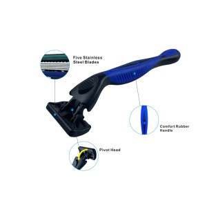 Rasoir jetable pour homme VIVAC, cinq lames, 1 manche et 4 cartouches pour un rasage en douceur - Product Image 5