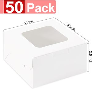 Scatole Bianche per Torte con Finestra, Piccole Confezioni per Pasticceria, Dolci, <span class=keywords><strong>Biscotti</strong></span>, Dessert, Macaron, Caramelle, Regali di Natale - Product Image 2