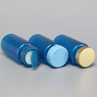 Vente directe d'usine, flacon de médicaments en PET bleu, emballage de flacon de pilules avec bouchon à vis/bouchon à rabat