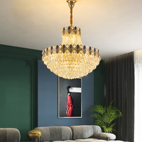 Lustre en cristal de luxe pour salle de banquet, salon, hôtel, chambre à coucher, décoration intérieure, villa, lampe suspendue pour escalier