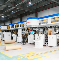 Ligne de production de carton ondulé haute efficacité et hautement automatisée 3/5/7 plis, vitesse 200-300 m/min pour atelier de fabrication de boîtes en carton