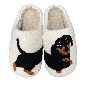 Nouveau printemps et automne hiver intérieur <span class=keywords><strong>petit</strong></span> <span class=keywords><strong>chien</strong></span> noir coton pantoufles anti-dérapant et odorant Couple chaussures plates chaussures souples - Product Image 1