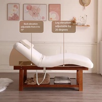 Tempat Tidur Pijat Elektrik Modern Multifungsi untuk Salon Spa, Rangka Kayu Solid, Perawatan Wajah, Moxibustion, dan Hidroterapi
