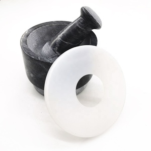 Bols de broyage à Double face en pierre de granit naturel, ensemble de mortier et de pilons - Product Image 4
