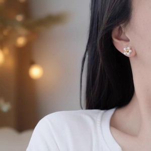 22525 Accessoires DIY en perles, clous d'oreille en argent S925, perles de 4-5 mm, support creux pour plusieurs perles, clous d'oreille effet glace et neige, boucles d'oreilles en perles - Product Image 2