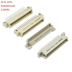 Conector Din 41612, cabezal de enchufe de 2 filas, macho, hembra, orificio pasante, 2X16, paso de 32 Pines, 2,54mm, <span class=keywords><strong>9001</strong></span>, 35321, 36321, 37321, 38321 - Product Image 1