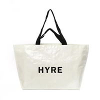 Sac de courses réutilisable en PP non tissé, durable, moderne, moyen, imperméable, pliable, avec bandoulière, pour supermarché