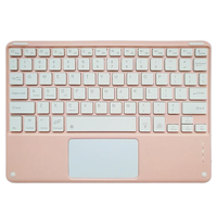 Keyboard Mouse Nirkabel Terintegrasi dengan Touchpad untuk iPad 10.9 inci, Keyboard Mini Ultra Tipis Multiwarna