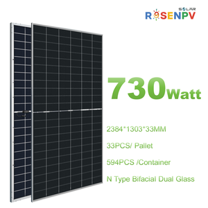 Módulo Solar Bifacial Tipo N de 730W con Bajo <span class=keywords><strong>LCOE</strong></span> para Uso en Fábricas - Product Image 1