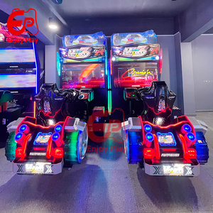 Disfruta de la Máquina de Juego Simulador de Carreras para 1 Jugador que Funciona con Monedas, con Luces LED, Pedales Ajustables y Construcción de Metal y Madera - Product Image 2