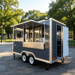 <b>Bbq</b> Trucks Trailer Full Equipment Truck Mobile Food Shop Outdoor Coffee Cart - Product Image 2