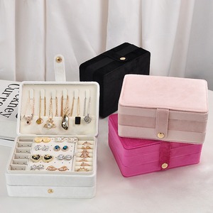 High-quality velvet <b>large</b>-capacity exquisite jewelry storage <b>box</b>, luxurious and anti-oxidation, suitable for daily use - Product Image 3