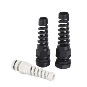 1000 piezas impermeable M16 PG9 Cable IP66 conector de nailon tipo espiral prensaestopas, blanco o negro