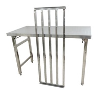 Table de travail pliable en acier inoxydable Guanbai, robuste, résistante à la corrosion, avec option 4 roues, portable, pliable, pour extérieur