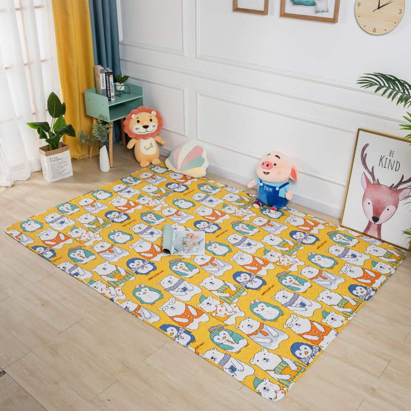 Alfombra de algodón amarilla de 100*120 cm