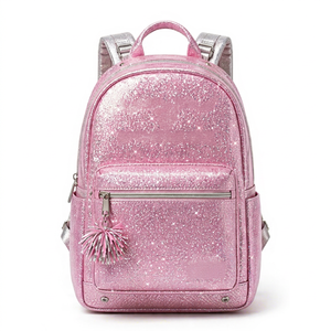Waterproof Cheerleading Sparkle Backpack Girls <b>Glitter</b> PU Fashion Travel Bag Custom Team Logo OEM Softback Cheerleader Backpacks - Product Image 1